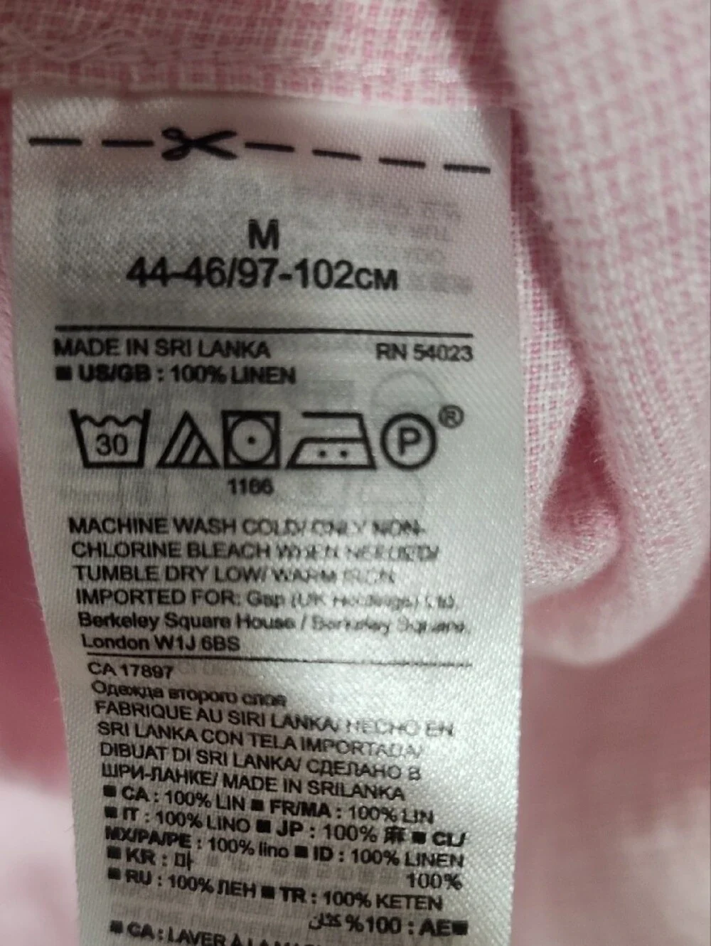 Banana Republic Camden Fit Pink Linen Button-Down Shirt